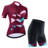 Womens Cycling Jersey Bib Shorts Set Short Sleeve Road Bike Outfit Breathable Quick Dry Performance Wear