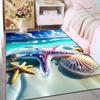 1PC Starfish Shells Beach Ocean Pattern Rug Carpets for Bedroom Living Room Sofa Mat Creative Door Mat Cloakroom Home Decor