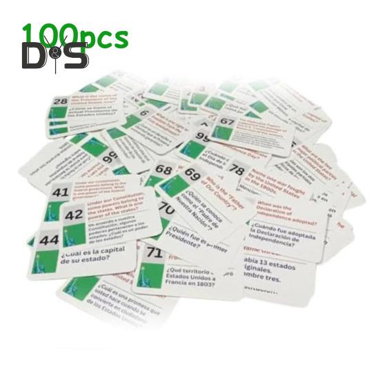 NOI. Carte Flash di Cittadinanza Guida allo Studio per la Naturalizzazione con 100 Domande e Risposte di Educazione Civica degli Stati Uniti Set di Studio Bilingue Inglese/Spagnolo per Educazione Civica degli Stati Uniti