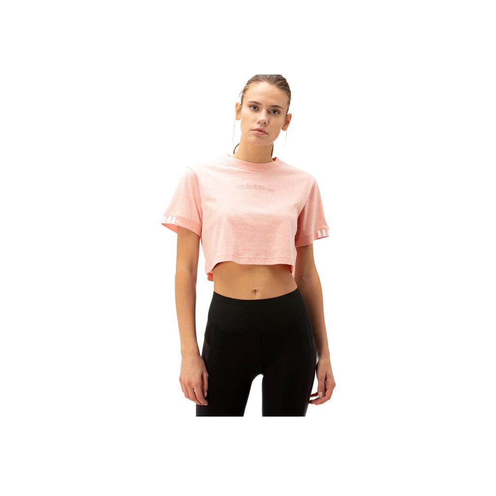 Adidas Originals Coeeze Comfortable Casual Soft Short Sleeve Regular T-Shirt Women Tops Pink DU2351