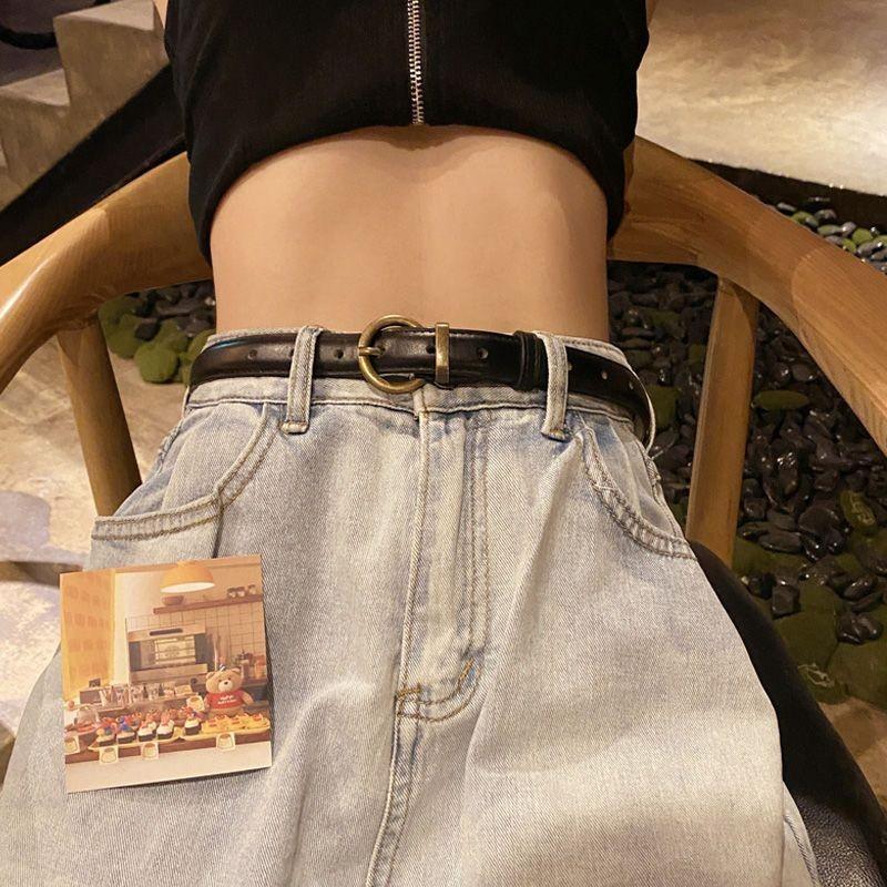 Modern Womens Black Decorative Wide Denim Belt For Effortless Summer Trends Fashion