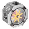 Aluminum Alloy G1 4 Thread Water Cooling Flow Meter Indicator for PC Water Cooling System Gray