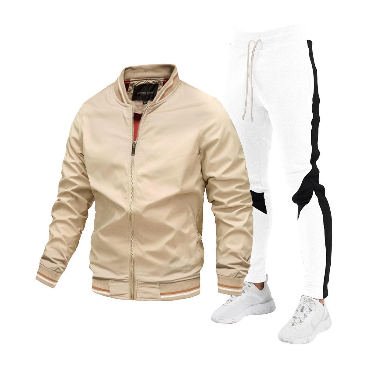 New trendy men s autumn and winter European and American casual coats fashion trendy outerwear men s tops thin jackets S