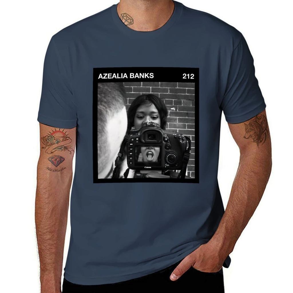 212 Schwarzer Rahmen Azealia Banks T-Shirt Basic Einfarbig Kurzarm Rundhals T-Shirt