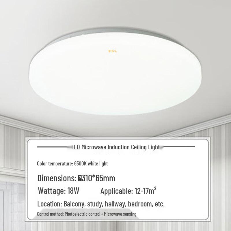 Foshan Lighting 18W Round Motion & Sound Sensor LED Light (10-Pack) CN plug (adapter included)