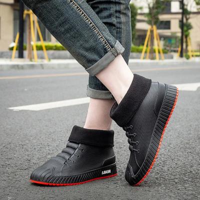 Pvc Male Shoes Wear-resistant Waterproof and Non-slip Men's Rain Boots Rainy Day Without Lacing Galoshes for City Wide Toes New