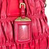 PRADA gathered Nappa Goful Tote Bag leather Red Women B2588L Used