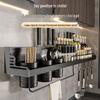 Punch-Free Aluminum Kitchen Wall Organizer: Multifunctional Rack for Utensils, Knives, Seasonings, and Chopsticks