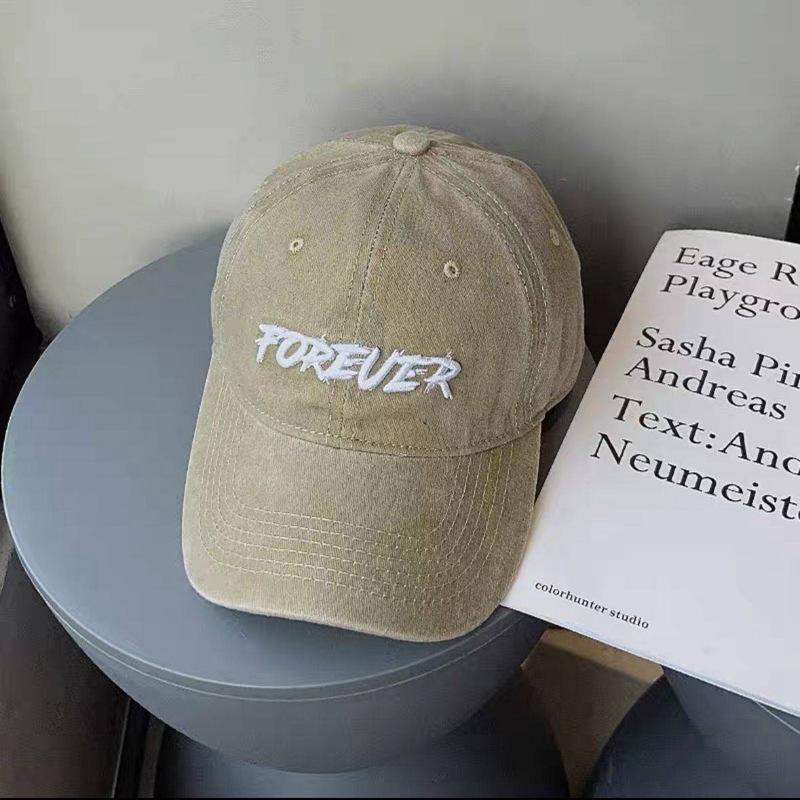 

ins new trendy brand letter embroidery soft top baseball cap for men and women versatile make old washed cotton cap showing small face Adjustable