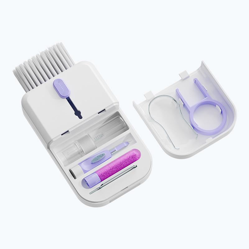 Multifunctional Cleaning Brush Set: Keyboard, Camera, and Earphone Cleaner.