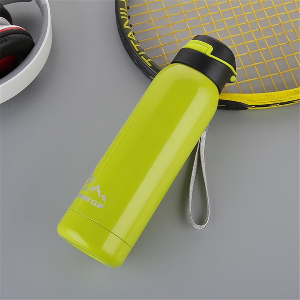 500ml Outdoor Sports Water Cup 304 Stainless Steel Portable Straw Thermos Cup Bicycle Water Bottle A Green #1