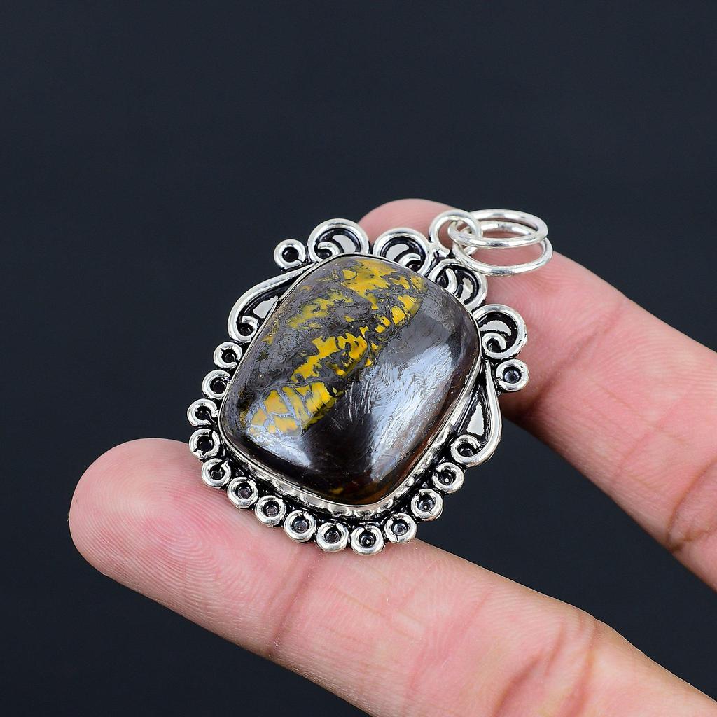 Natural Iron Tiger Eye Gemstone Pendant 925 Sterling Silver Jewelry For Girls