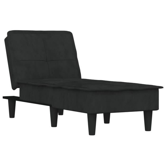 VidaXL Chaise Longue Black Velvet 352847