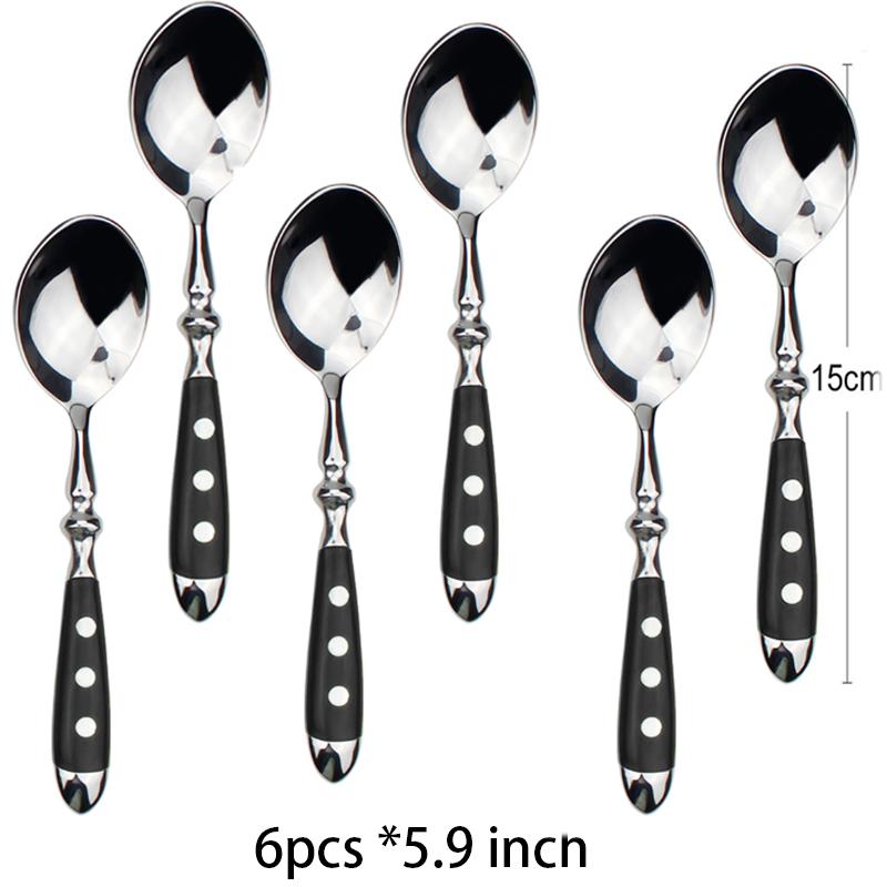 

Класичний елегантний набір столових приладів з нержавіючої сталі Виделка Ложка Ніж Повна столова виделка Ніж для стейка Чайна ложка Творчий набір посуду