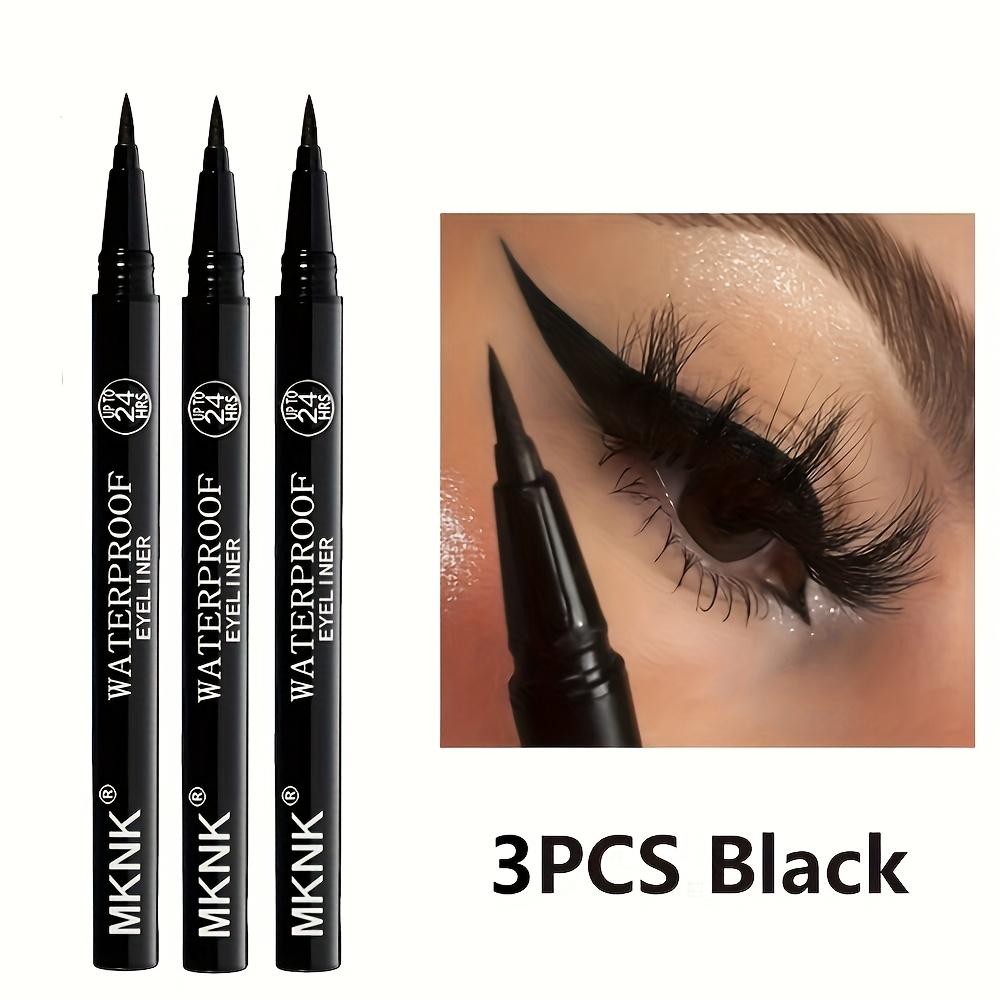 WProfessional Black Liquid Eyeliner Pen - Waterproof & Sweatproof Formula, 24H Wear, Quick-Dry, Fine Brush Tip for Precise Lines