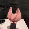 Shoulder Pouch PU Shoulder Bag Solid Color Hobo Bag Elegant Crescent Moon Underarm Bag  Travel