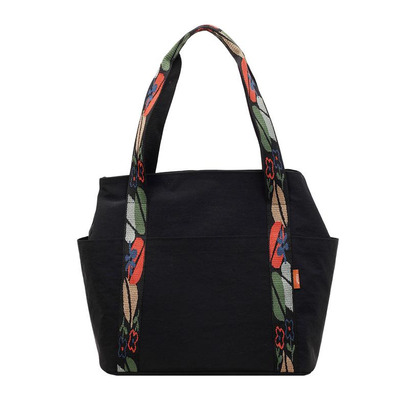 Niche Jacquard Canvas Bag Women'S Large-Capacity Bag Casual Shoulder Tote Bag Messenger Commuter Bag