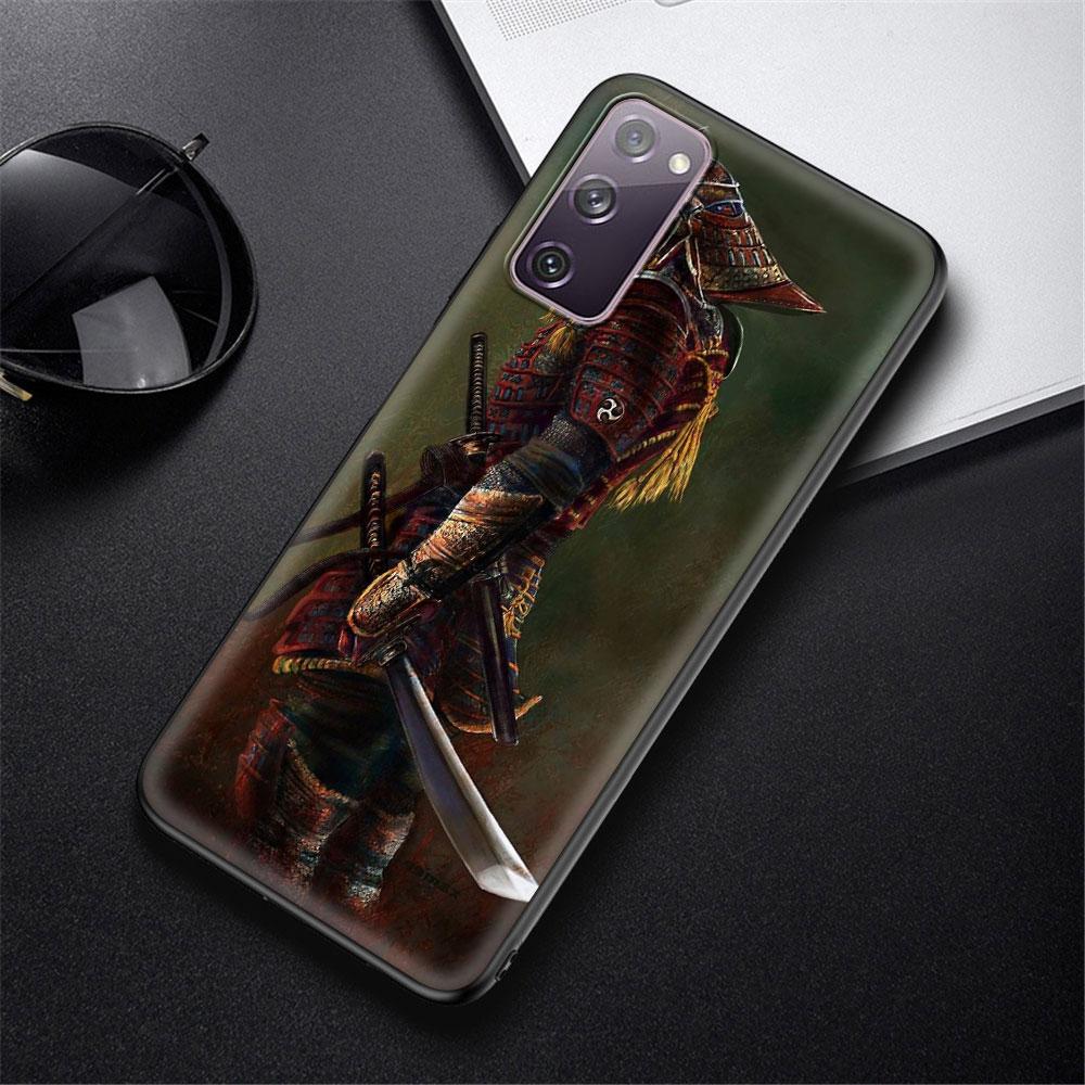 Samurai Black Soft Phone Case for Samsung Galaxy S21 S20 FE Note 20 Ultra S10 Lite S9 Plus S8 S10e TPU Cover Shell