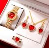 Women'S Watch Jewelry Box Five-Piece Fashion Watch With Diamond Steel Belt Simple And Delicate Women'S Watch With Diamond