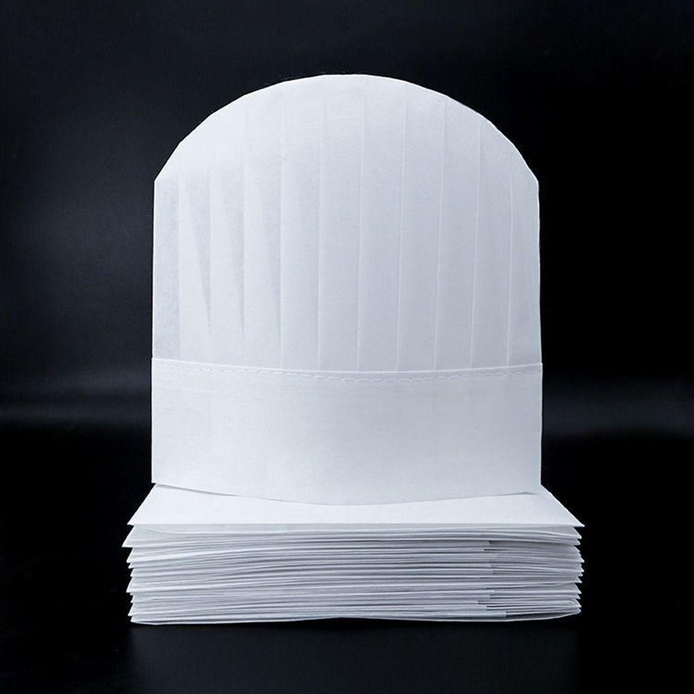 20PCS Non-Woven Chef Hats White Cooking Accessories High Quality Chef Cap  Cooking