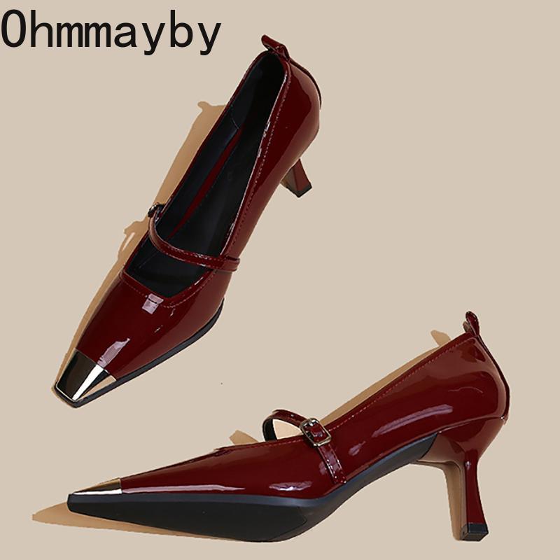 Designer Pointed Toe Women Mary Jane Shoes Fashion Shallow Slip On Shoes Spring Autumn Wedding Party Shoes