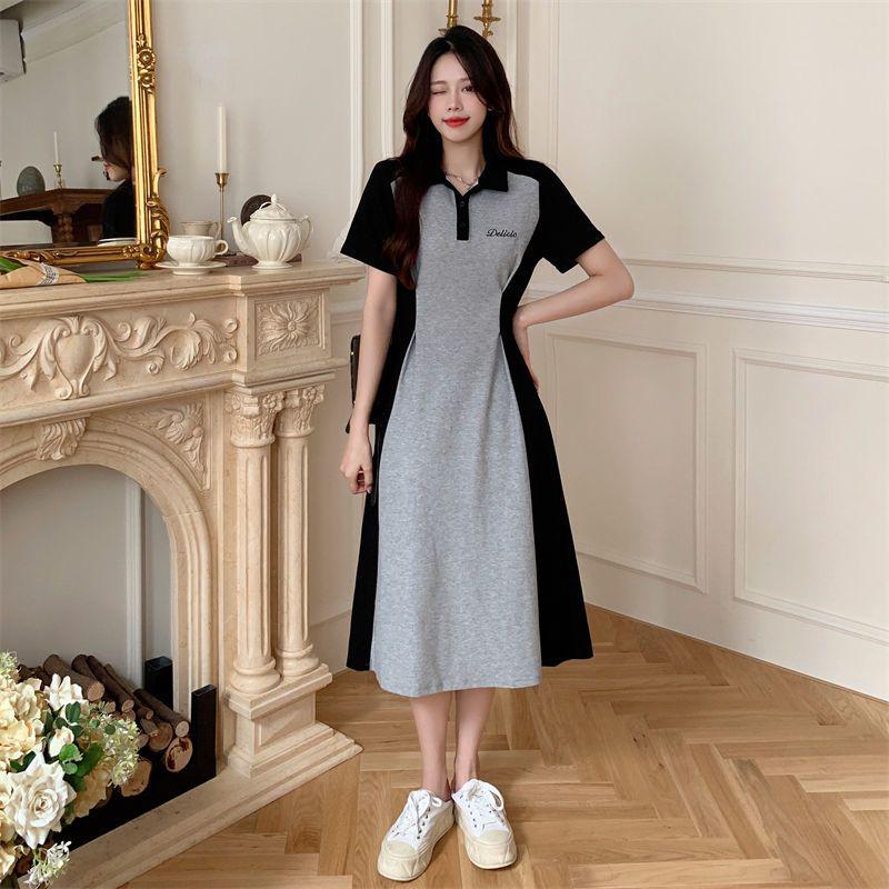 2026 Summer Lapel Slimming Midi Dress - Age-Reducing, Waist-Cinching, Flattering Casual Short Dress