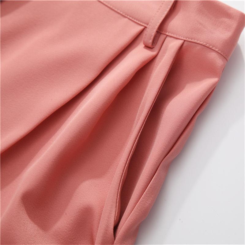 Hirsionsan High Waist Shorts Women 2021 New Summer Casual Elegant Soft Pants with Sashes Loose Shorts with Pockets for Ladies