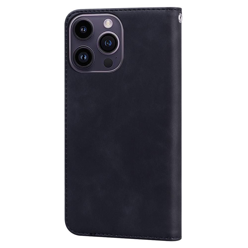 For iPhone 16 Pro Case Business Style Magnetic Closure Leather Phone Cover with Strap