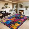 Soft Plush Cat Print Rug - Colorful Non-Slip Mat for Kitchen Living Room Bedroom, Thick Indoor Home Decor Carpet