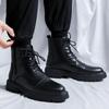 Fashion 2024 Business Office Ankle Boot Men Casual Men's Shoes Lace Up Fashion Genuine Leather Autumn Outdoor Thick Soled Leather Boots