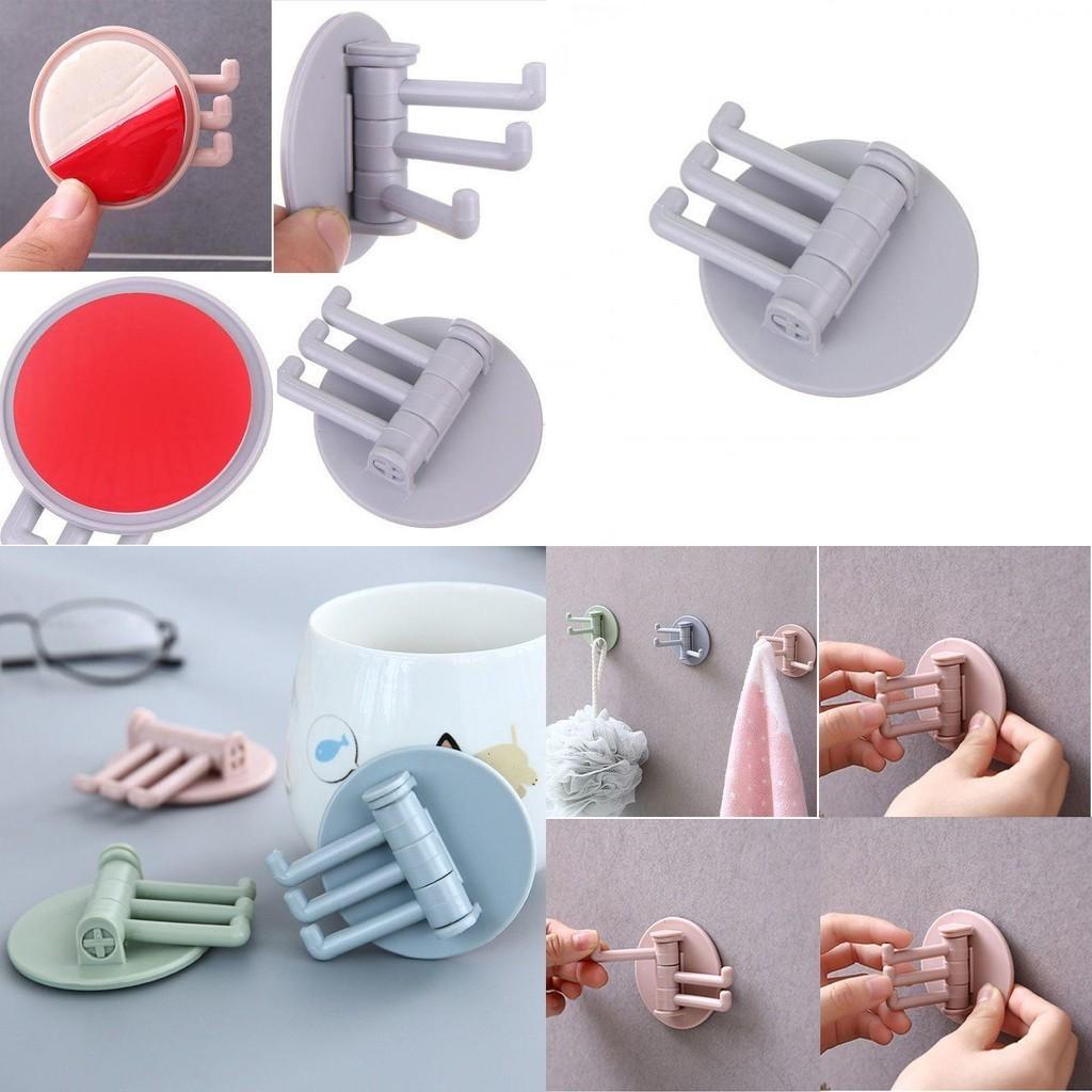 Durable Rotatable Adhesive Hook For Space-saving Kitchen Towel Wall Hanger Applications