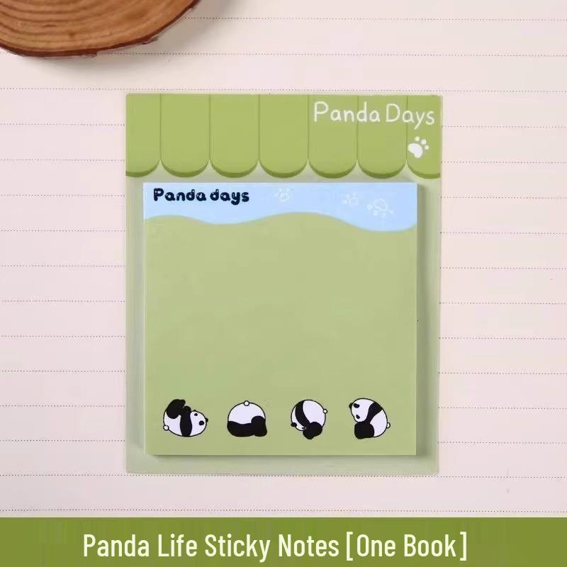 Adorable Panda Sticky Notes - Tearable Message Paper for Students & Journals