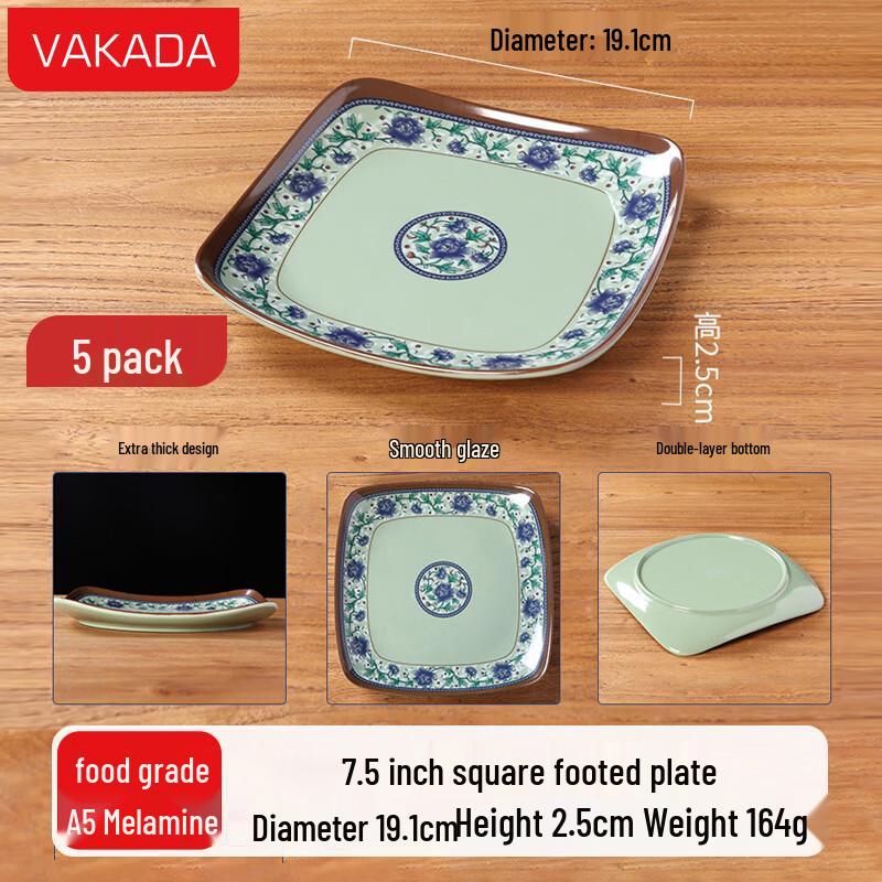 

VAKADA Imitation Porcelain Blue & White Melamine Plates
