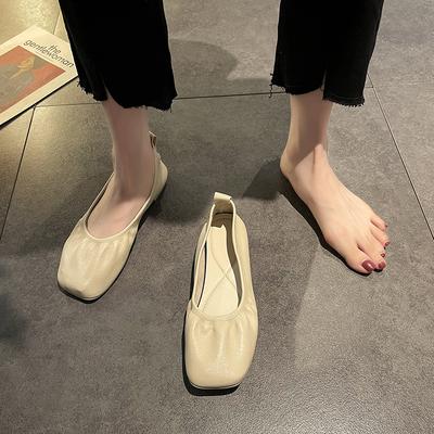 Doudou Shoes Women's Summer 2025 New Versatile Flat-soled Grandma Shoes Comfortable Soft Sole Shallow Mouth Ladyshoes Round Head Single Shoes