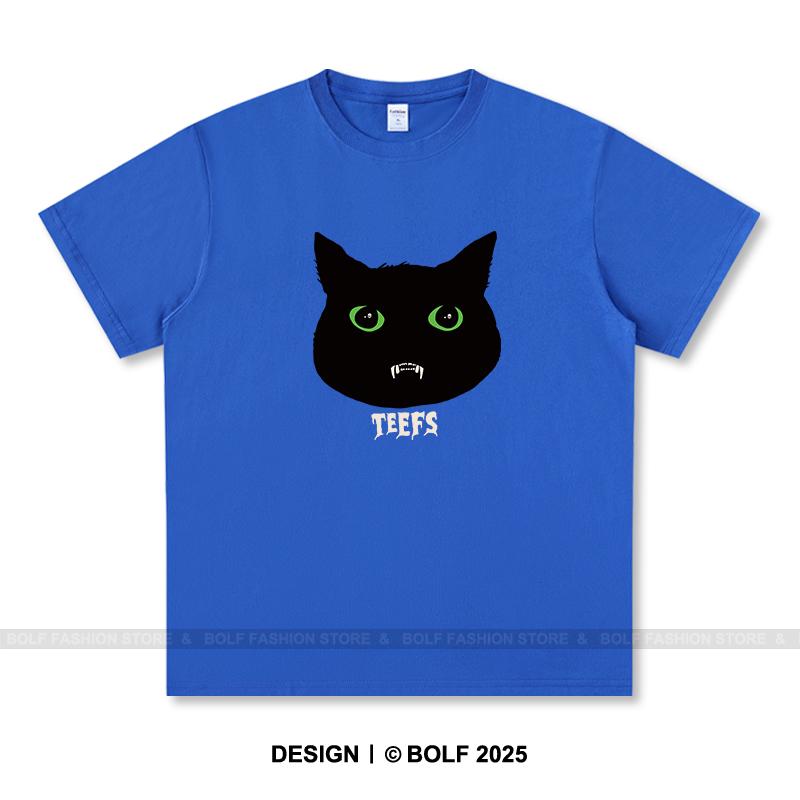 Women's Teefs Printed T-Shirt 100% Cotton Oversized Funny Graphic Tees for Men Summer Tops Kawaii Streetwear