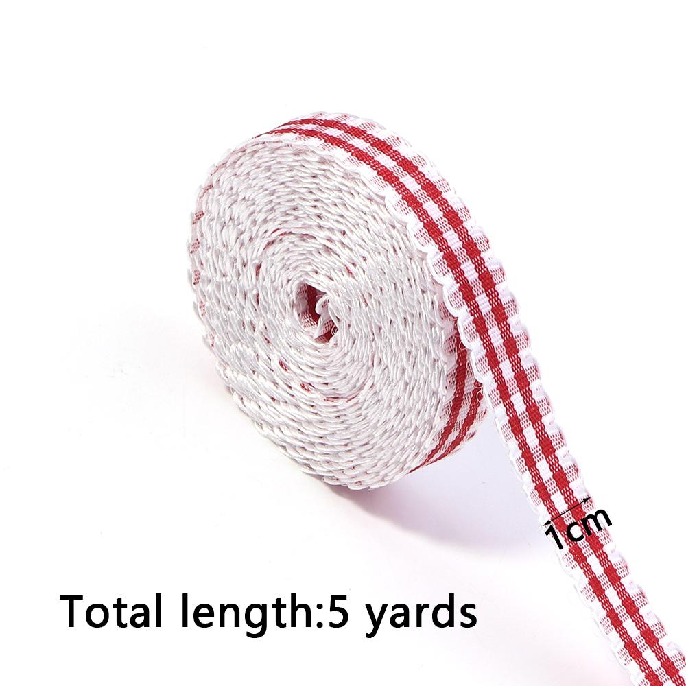 5Yards Wavy Lace Checkered Ribbon Colorful Plaid Satin Ribbon For Flower Gift Packaging DIY Clothing Accessories Home Decoration