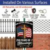 2D Flat Decorative 8×12 Inch Aluminum Plaque Metal Sign | One Nation Under God 250 Years of Blessings (1776-2026): Christian Cross & US Flag