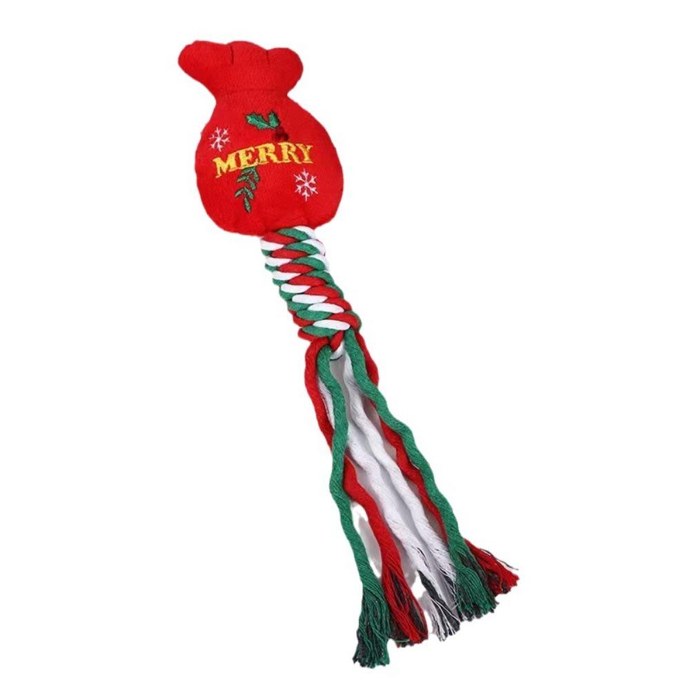 Pet Santa Gift Toys Dog Grinding Teeth Cleansing Bite Resistant Plush Toys Christmas Snowman Dog Toys Plush Bite Resistant Toy