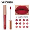 12 Farben Matte Velvet Lip Glaze Langanhaltender, wasserfester, nicht klebriger, wischfester flüssiger Lippenstift Valentinstagsgeschenke