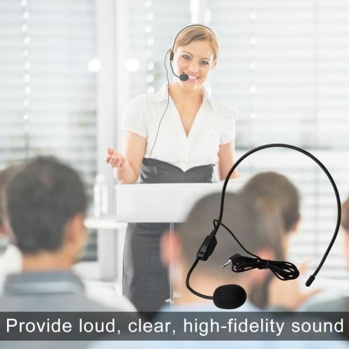 Portable Loudspeaker, Compact 3.5mm Wired Headset Microphone, High-Fidelity Sound Quality, Lightweight ABS Construction, Instant Insertion and Use, Du