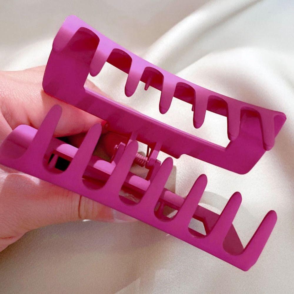 Plastic Acrylic Hair Claws Square Pink Large Shark Clip Trendy   Girls