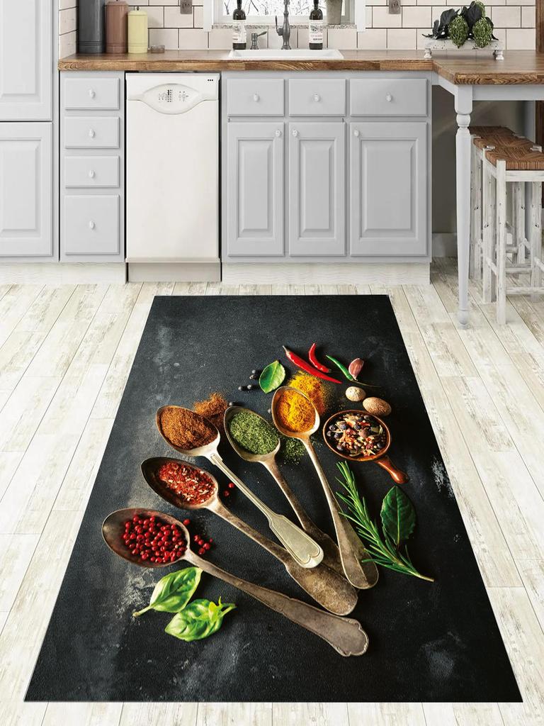 EPeddler Home Decorative Spice Pattern Digital Printing Washable Non-Slip Dot Base New Generation Kitchen, Dining Room Carpet and Floor Mat