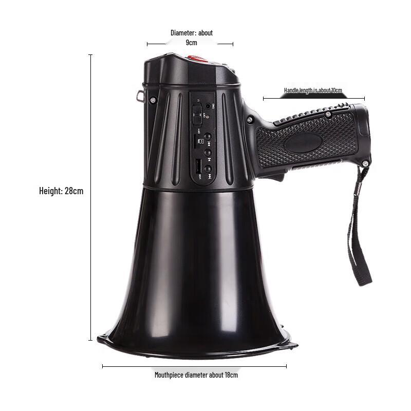 Thunder King CR-113 Portable Megaphone with LED & Recording CN plug (adapter included)