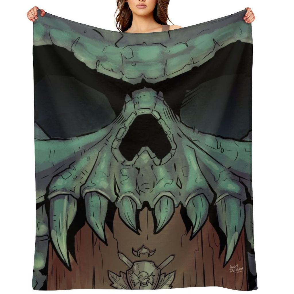 Castle Gray fantasy skull Throw Blanket Bed Nap Kid'S Travel Blankets