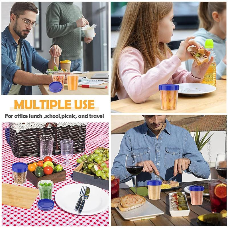 5/10Pcs Salad Dressing Container With Lids Leak Proof Screw Reusable Stackable Plastic Dip Sauce Containers