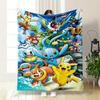Colorful Pokémon Characters In Dynamic, Cheerful Poses On a Sunny Backdrop. for All Seasons Blanket Lunch Break Throw Gift