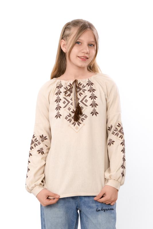 Girls' Long Sleeve Embroidered Ukrainian Vyshyvanka Shirt Any Season 6480-070-22-1 HC