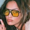 Finished Square Frame Pilot Sunglasses Vintage Double Beam Driving Fishing Adult Sun Eyeglasses Unisex Women Men UV400 Goggles