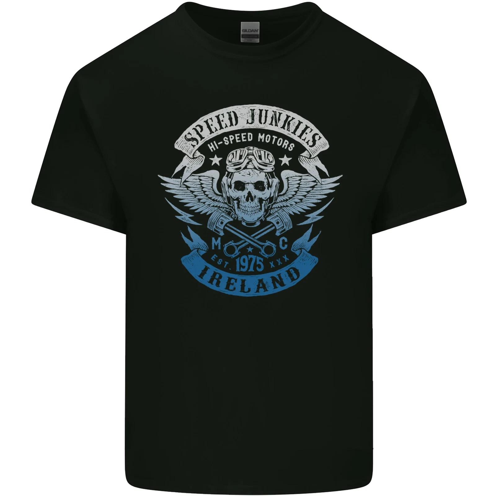 Ireland Speed Junkies Biker Motorcycle Kids T-Shirt Childrens XL