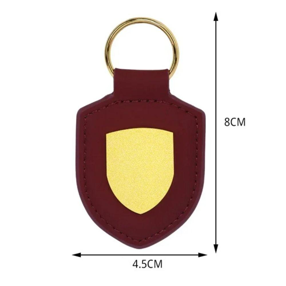 Exquisite Car Keychain Leather Metal Pendant Creative Shield Car Keychain  Travel
